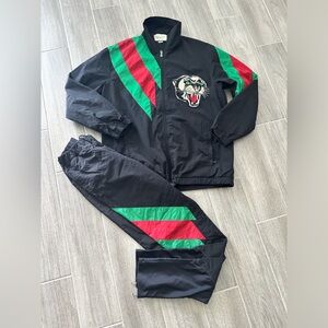 AUTHENTIC GUCCI TIGER WEB DESIGN TRACK SUIT (JACKET L)(PANTS S) GG 545556 545563